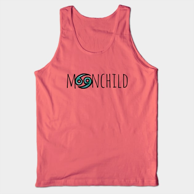 MoonChild Zodiac Cancer Symbol Tank Top by bubbsnugg